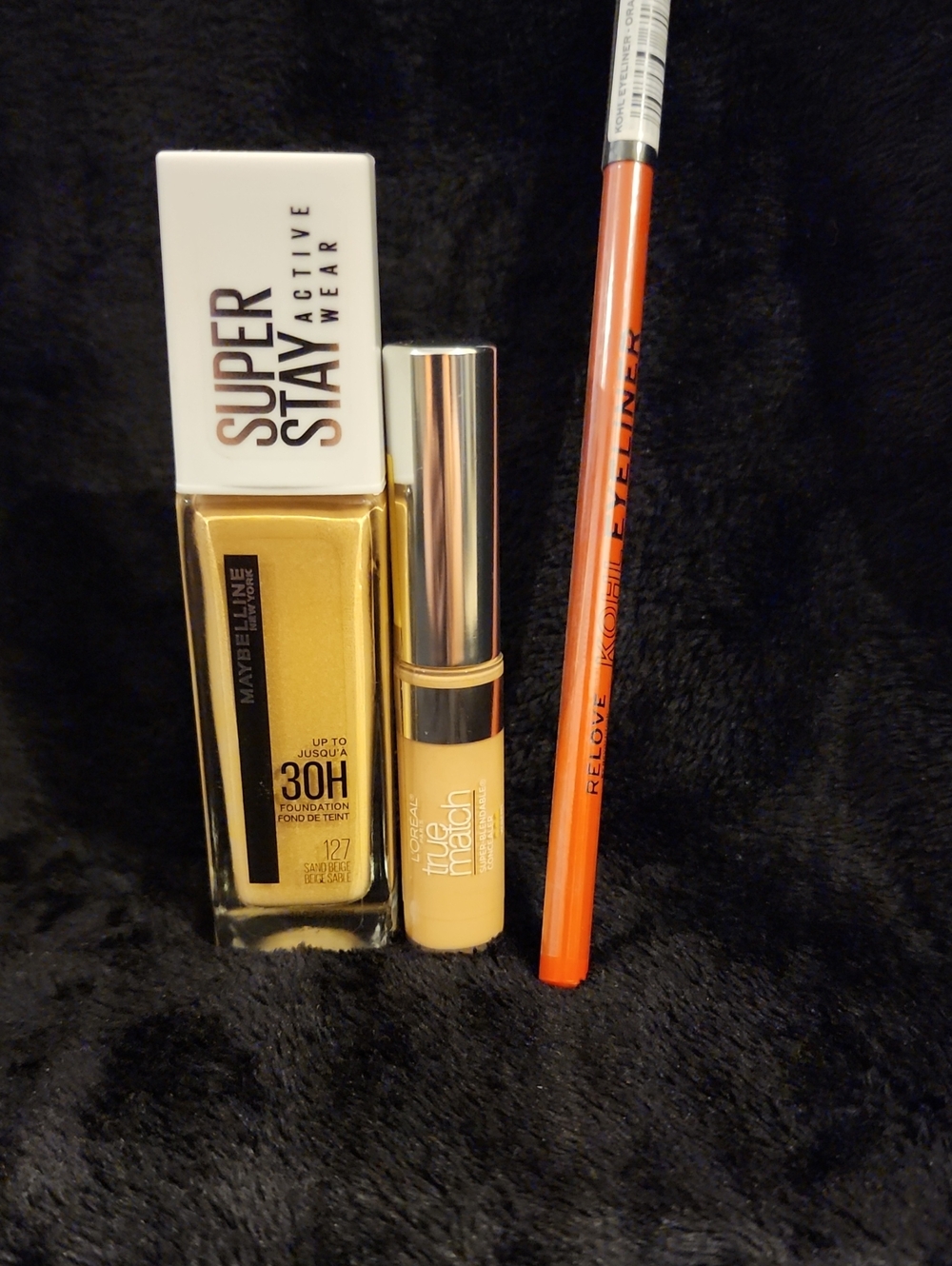 Maybelline Super Stay Foundation & Concealer Duo with Orange Eyeliner